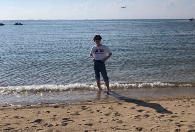 海岸での写真